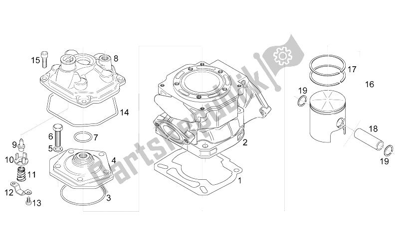 Todas las partes para Cilindro - Culata - Piston de Aprilia RS 125 1999