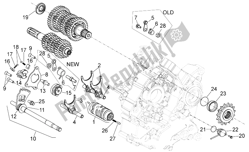 Todas as partes de Seletor De Caixa De Engrenagens do Aprilia Dorsoduro 750 ABS 2008