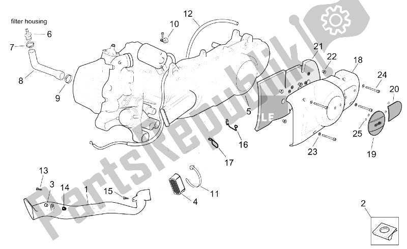 Tutte le parti per il Gruppo Motore del Aprilia Scarabeo 125 150 200 ENG Rotax 1999