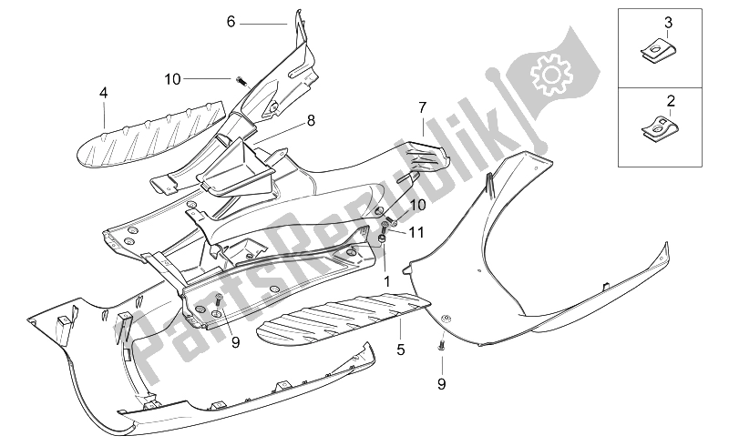 Todas las partes para Cuerpo Central I de Aprilia SR 50 AIR WWW 1997