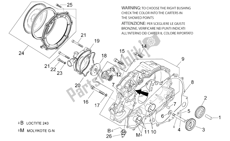 Tutte le parti per il Pompa Dell'acqua del Aprilia RSV Mille 1000 1998