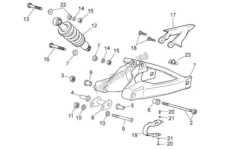 Alle onderdelen voor de Zwenkarm - Schokdemper van de Aprilia RS 50 2006