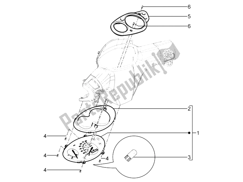 Wszystkie części do Tablica Rozdzielcza Liczników Aprilia SR Motard 50 2T E3 2012