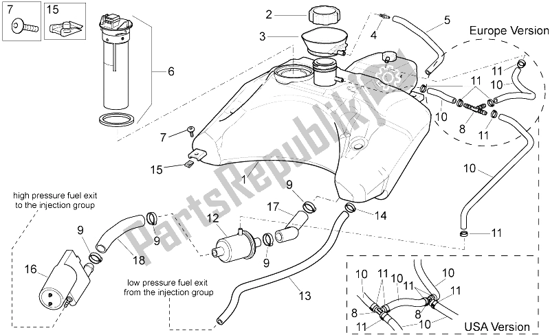 Tutte le parti per il Serbatoio Carburante I del Aprilia SR 50 IE Carb MY 2010