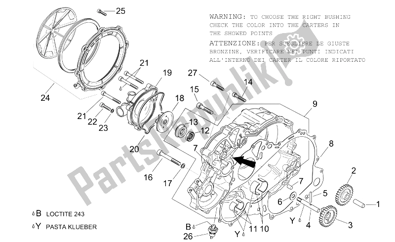 Toutes les pièces pour le Pompe à Eau du Aprilia RSV Mille Factory 1000 2004 - 2008