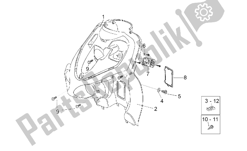 All parts for the Front Body Ii of the Aprilia Rally 50 H2O 1996