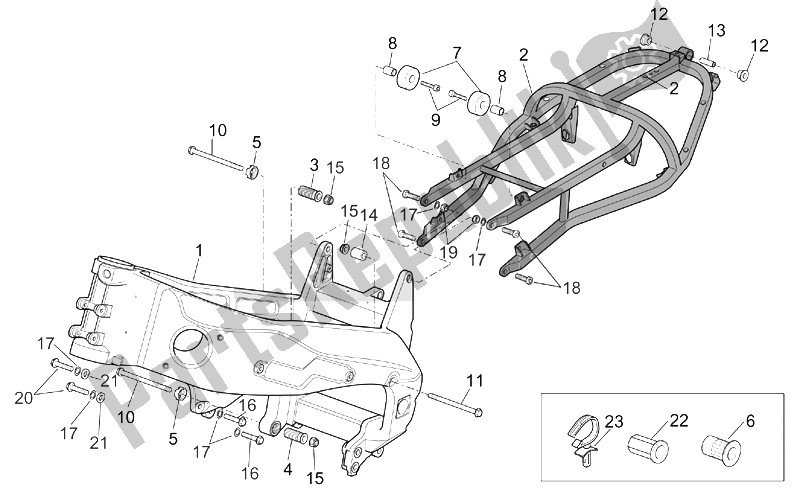 All parts for the Frame I of the Aprilia RST 1000 Futura 2001