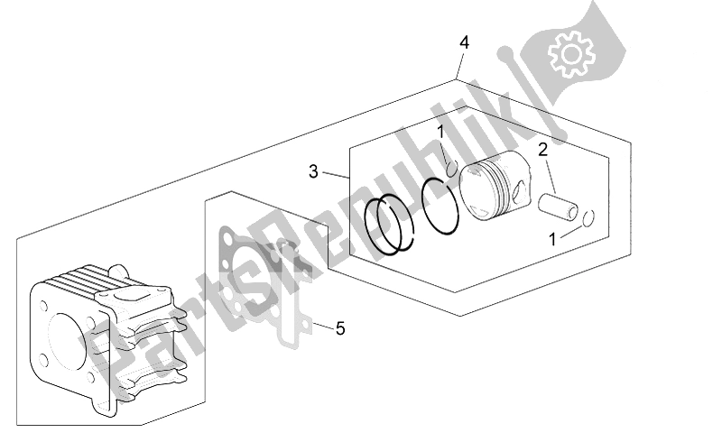 Toutes les pièces pour le Cylindre - Piston du Aprilia Scarabeo 100 4T E3 NET 2010