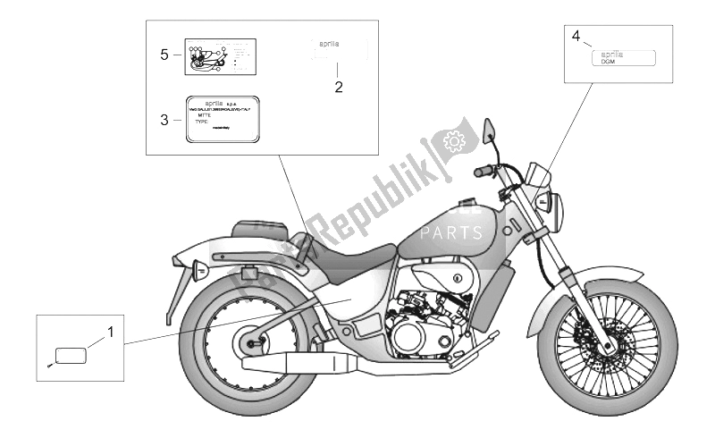 Alle onderdelen voor de Sticker En Gebruikershandleiding van de Aprilia Classic 50 1992