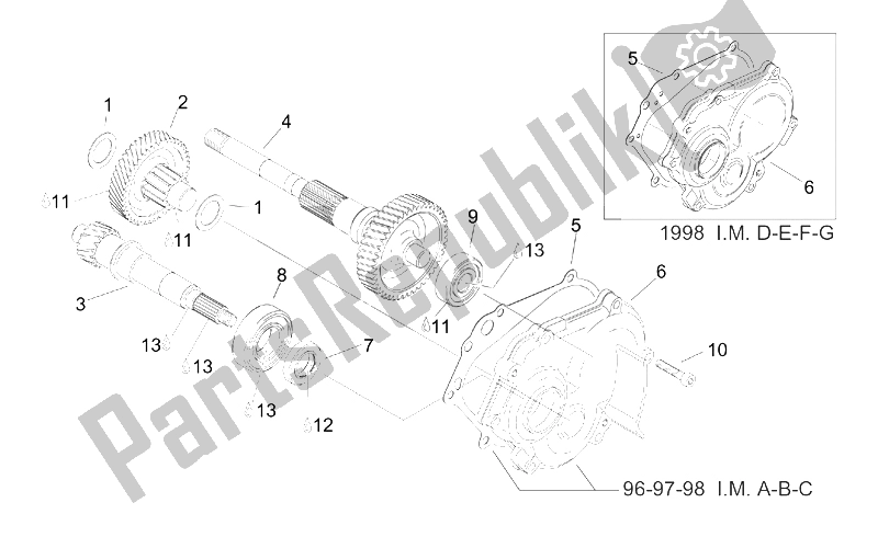 All parts for the Transmission of the Aprilia Leonardo 125 150 1996