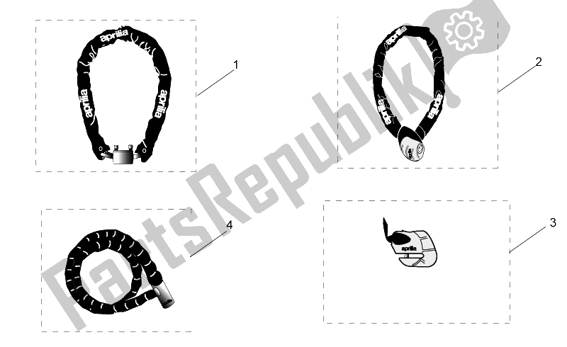 All parts for the Acc. - Mechanics Anti-theft of the Aprilia Scarabeo 125 150 200 ENG Rotax 1999