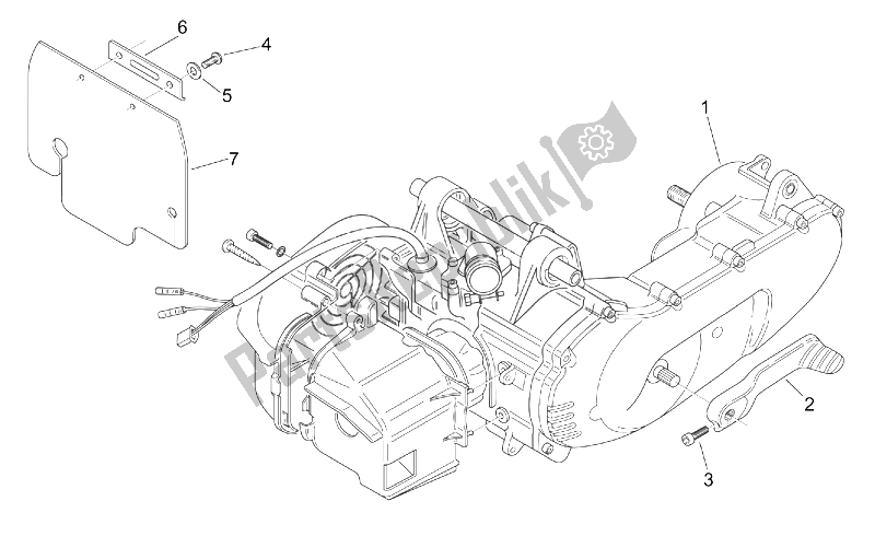 Alle onderdelen voor de Motor van de Aprilia Scarabeo 50 2T ENG Minarelli 2000