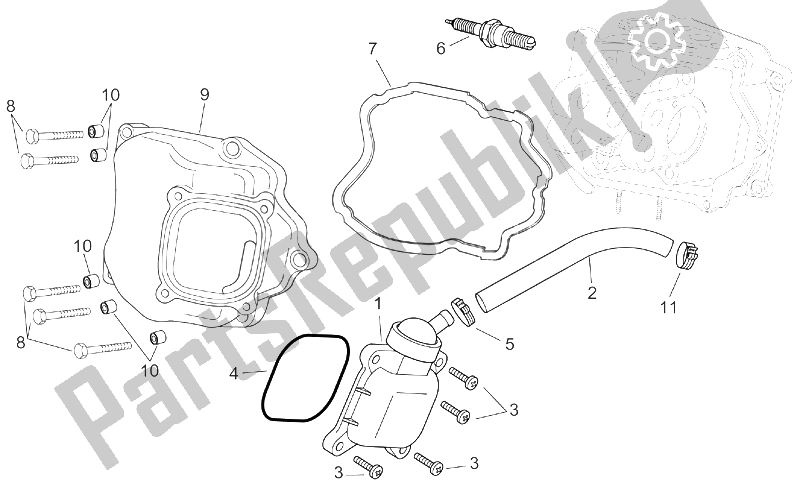 Todas as partes de Válvula De Respiro De óleo do Aprilia Atlantic 125 200 250 2003