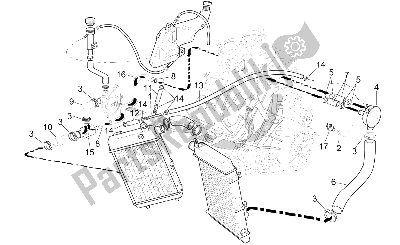 Todas as partes de Sistema De Refrigeração do Aprilia RSV Mille 1000 2003