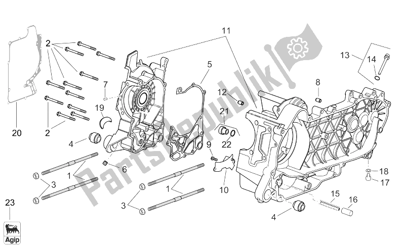 Toutes les pièces pour le Carter du Aprilia Scarabeo 250 Light E3 2006