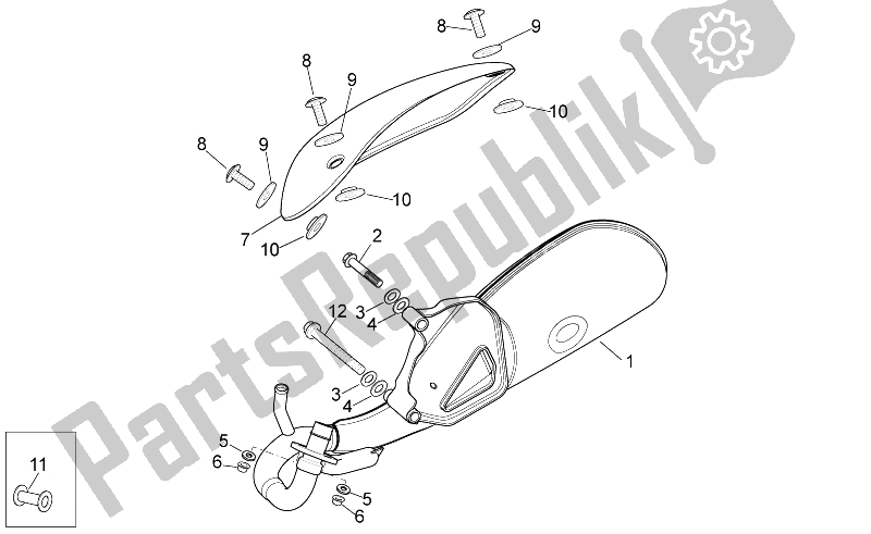 Toutes les pièces pour le Tuyau D'échappement du Aprilia Scarabeo 50 4T 4V NET 2010