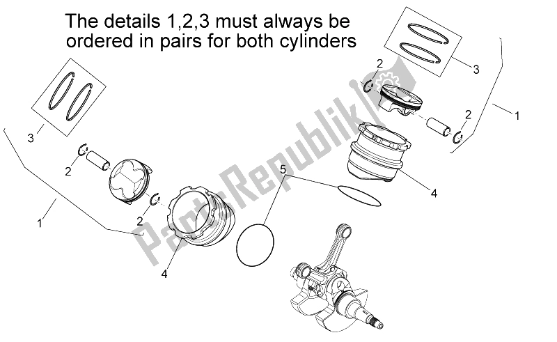 Toutes les pièces pour le Cylindre Avec Piston du Aprilia RXV SXV 450 550 Pikes Peak 2009