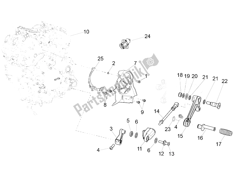 All parts for the Engine-completing Part-lever of the Aprilia RSV4 RR Racer Pack 1000 2015