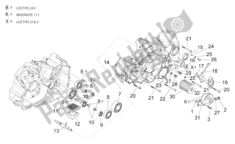 Tutte le parti per il Carter Ii del Aprilia RSV Mille SP 1000 1999