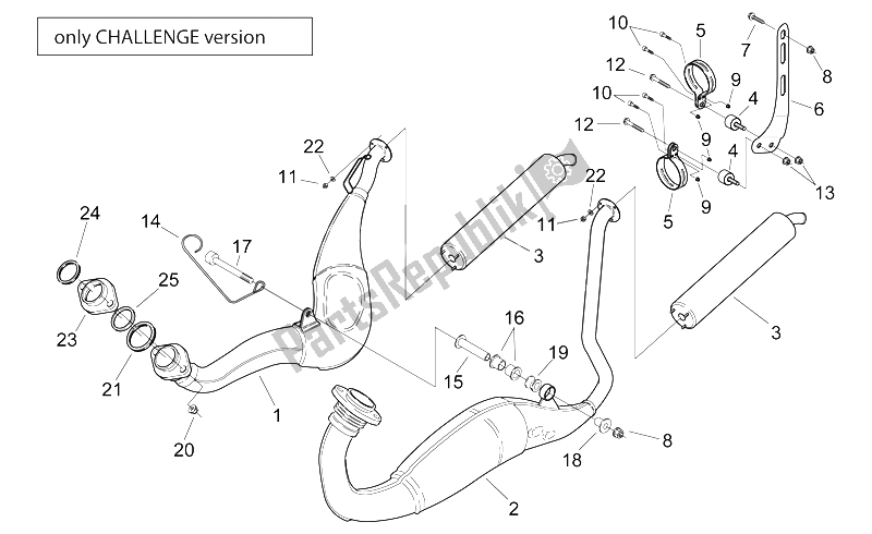 Alle Teile für das Auspuff - Herausforderungsversion des Aprilia RS 250 1998