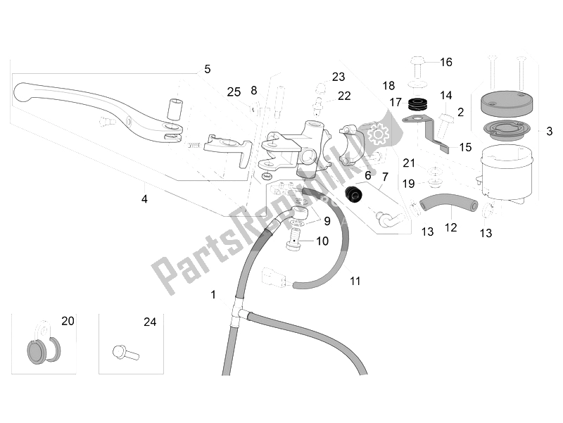 Alle onderdelen voor de Voorste Hoofdcilinder van de Aprilia RSV4 Aprc Factory ABS 1000 2013