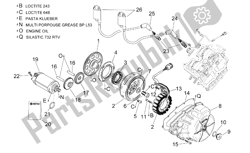 All parts for the Ignition Unit of the Aprilia RSV Mille 1000 2003