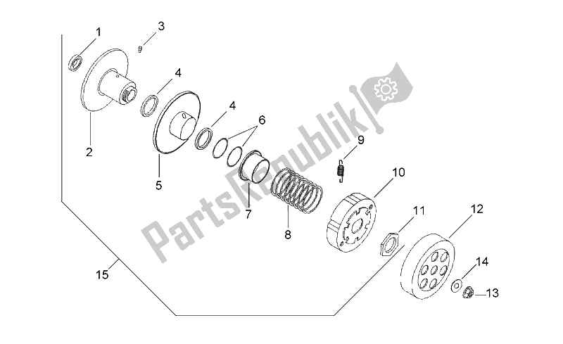 Todas las partes para Embrague de Aprilia SR Viper 50 AIR Horizontal Cylinder 1994