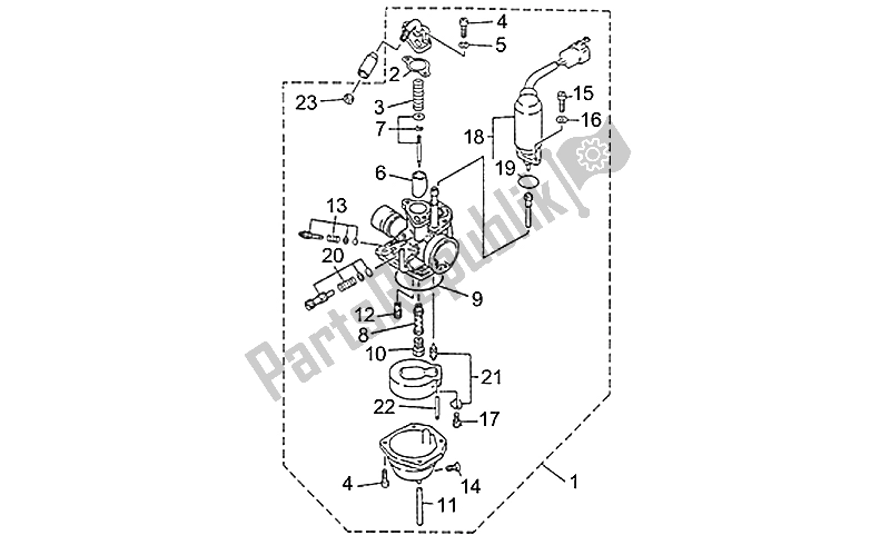 Todas las partes para Carburador de Aprilia Quasar 50 100 2003