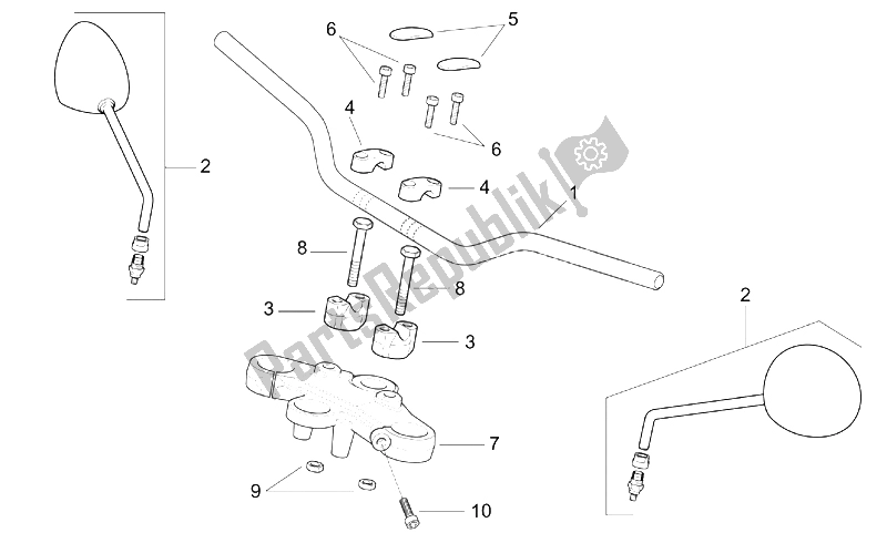 All parts for the Handlebar of the Aprilia RS 125 Tuono 2003