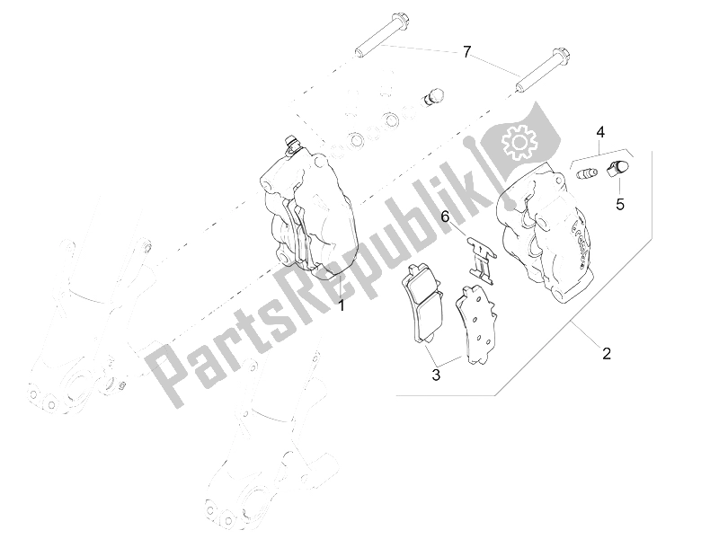 All parts for the Vorderradbremszange of the Aprilia RSV4 RR 1000 2015