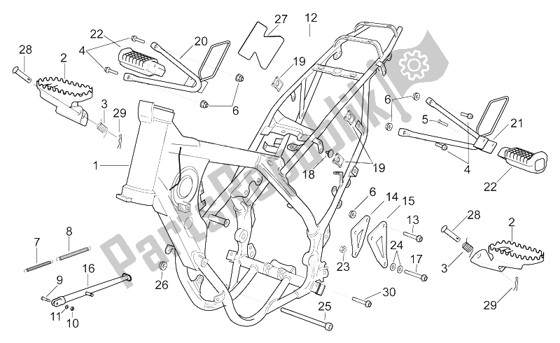 All parts for the Frame of the Aprilia ETX 125 1998