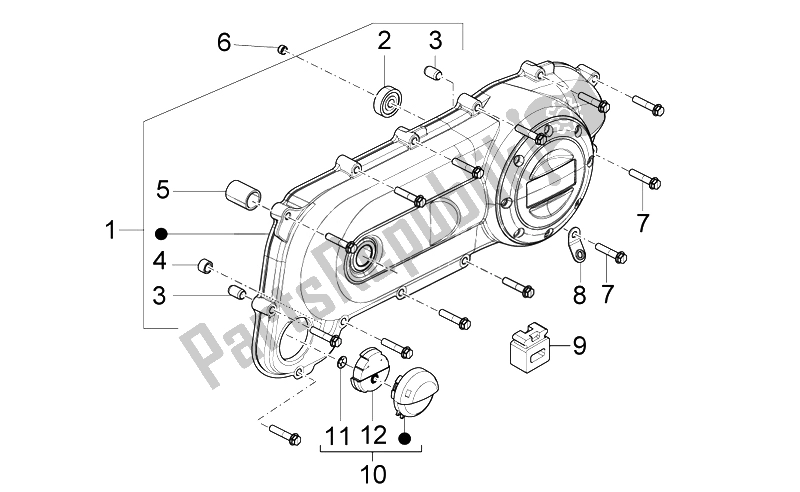 Todas as partes de Tampa Do Variador do Aprilia Sport City ONE 50 2T 2V E3 2008