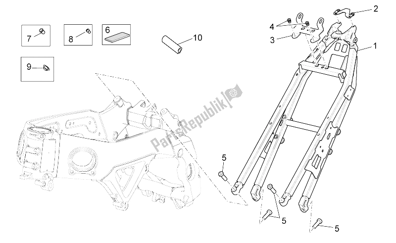 All parts for the Frame Ii of the Aprilia Tuono V4 1100 RR USA CND 2016