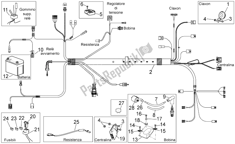 All parts for the Electrical System of the Aprilia Scarabeo 50 4T 4V 2014
