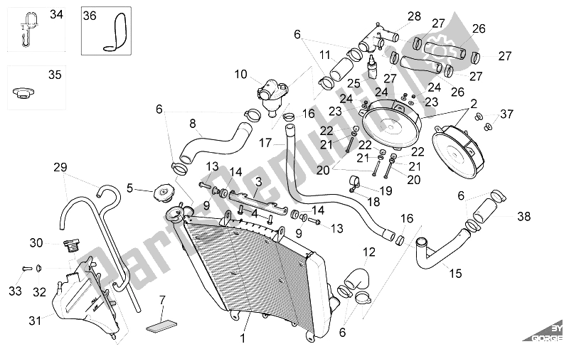 Alle onderdelen voor de Koelsysteem van de Aprilia RSV4 R SBK Factory 1000 2009