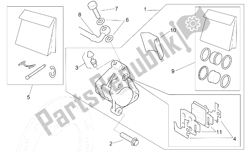 Alle Teile für das Bremssattel Vorne des Aprilia SR 125 150 1999