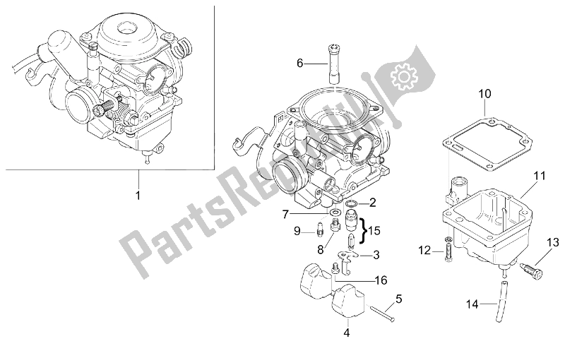 All parts for the Carburettor Iii of the Aprilia Leonardo 125 150 1996