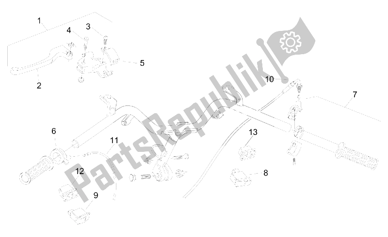 All parts for the Controls Assembly I of the Aprilia Amico 50 1996