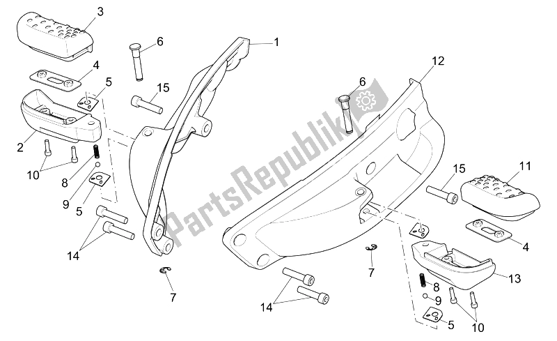 Toutes les pièces pour le Repose-pieds du Aprilia Scarabeo 250 Light E3 2006