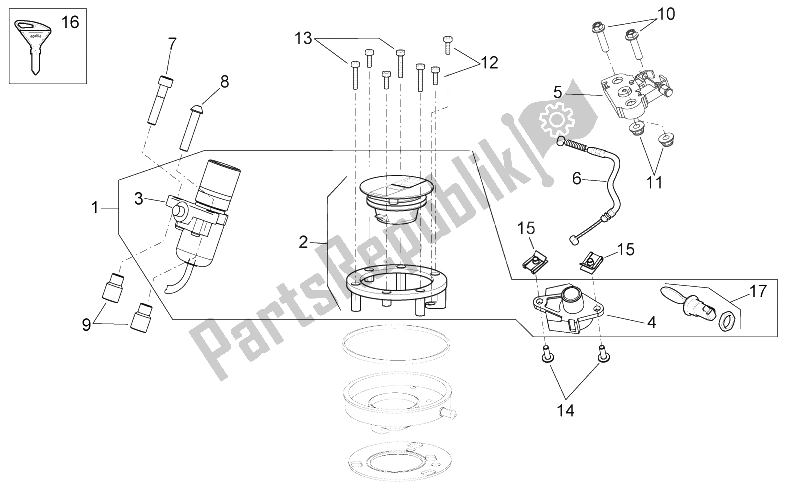 Toutes les pièces pour le Kit De Matériel De Verrouillage du Aprilia Shiver 750 GT 2009