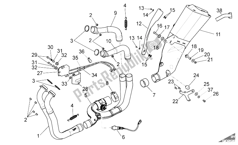 All parts for the Exhaust Pipe I of the Aprilia RSV4 R SBK Factory 1000 2009