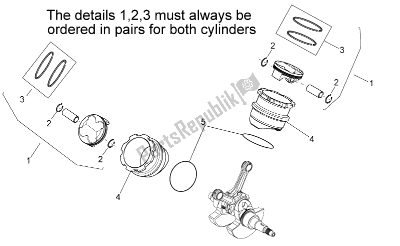 Todas las partes para Cilindro Con Pistón de Aprilia RXV SXV 450 550 2008