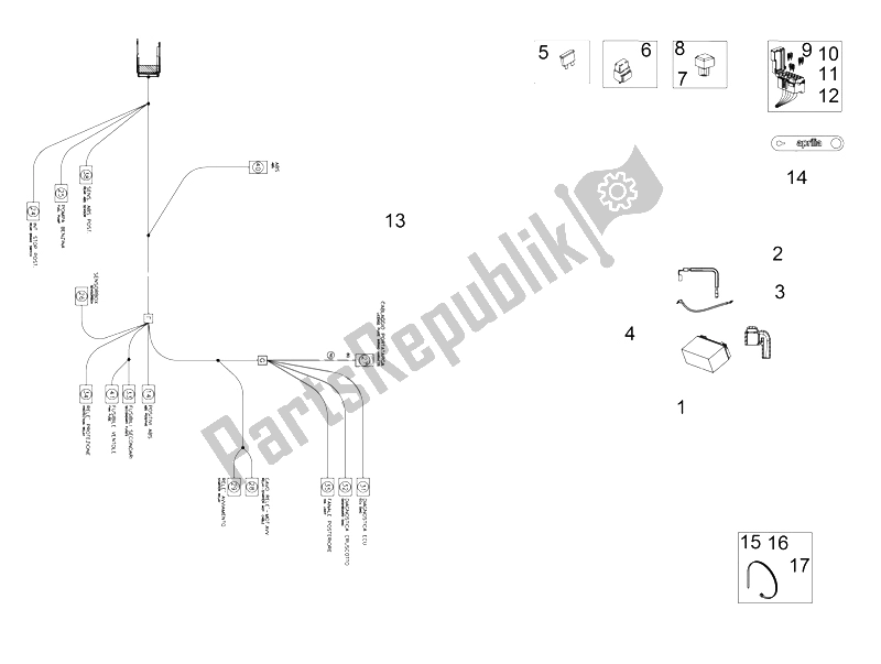 All parts for the Rear Electrical System of the Aprilia RSV4 RR Europe 1000 2016