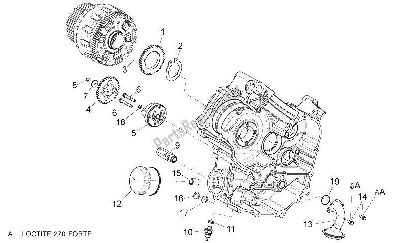 All parts for the Oil Pump of the Aprilia Shiver 750 GT 2009