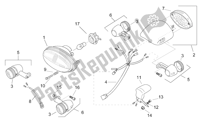 All parts for the Lights of the Aprilia Scarabeo 50 2T ENG Minarelli 1998