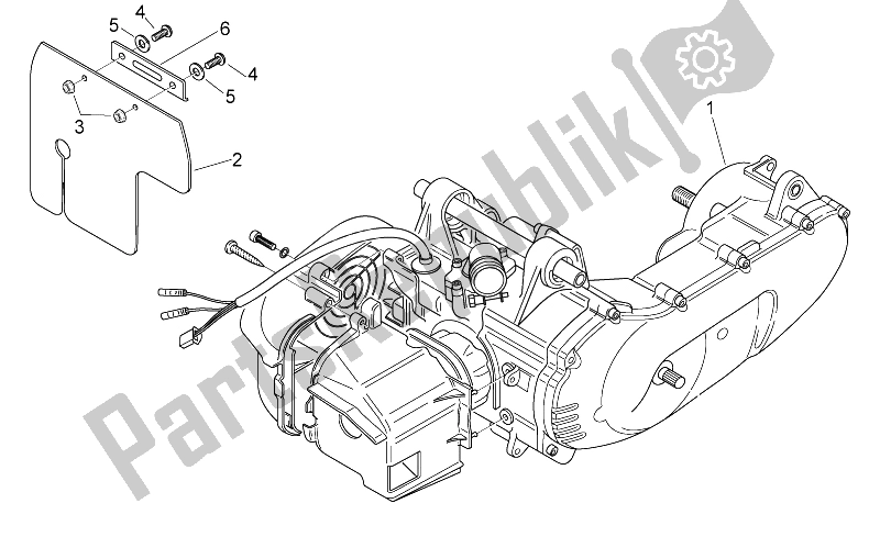 All parts for the Engine of the Aprilia Scarabeo 50 2T E2 ENG Piaggio 2005