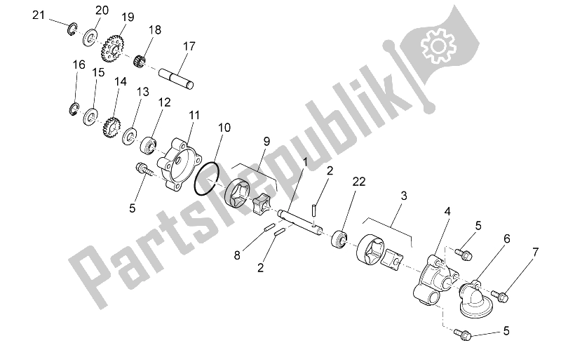 All parts for the Oil Pump of the Aprilia RXV SXV 450 550 Pikes Peak 2009