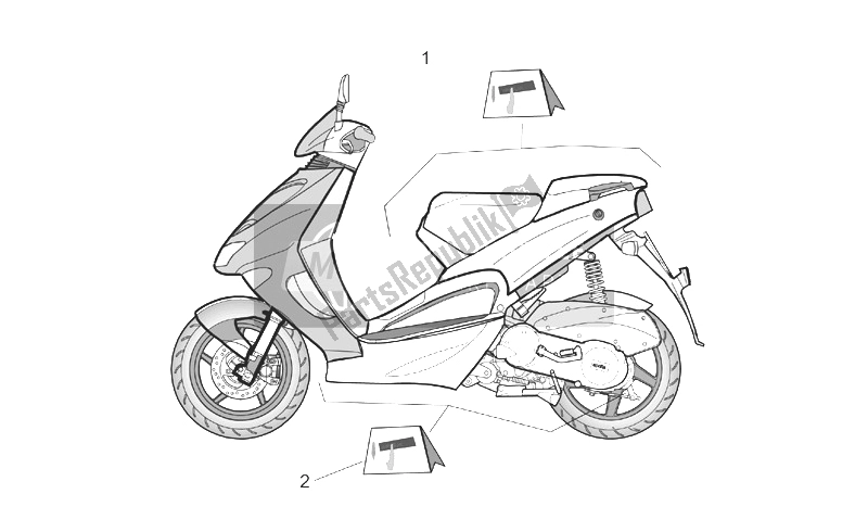 Tutte le parti per il Set Di Decalcomanie Ii del Aprilia SR 125 150 1999