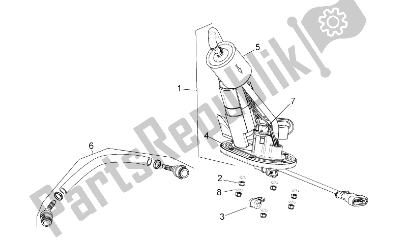 All parts for the Fuel Pump of the Aprilia Shiver 750 PA 2015