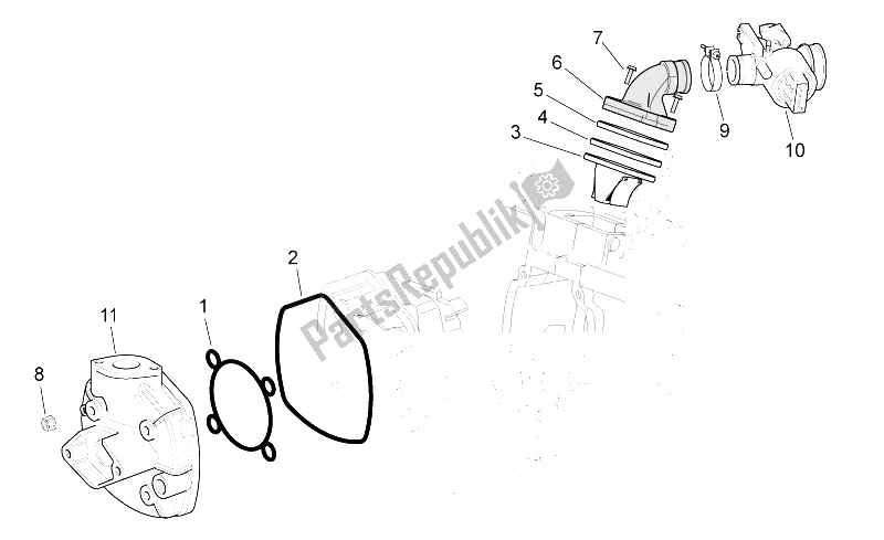 Todas las partes para Culata / Cuerpo Del Acelerador de Aprilia SR 50 H2O NEW IE Carb 2004